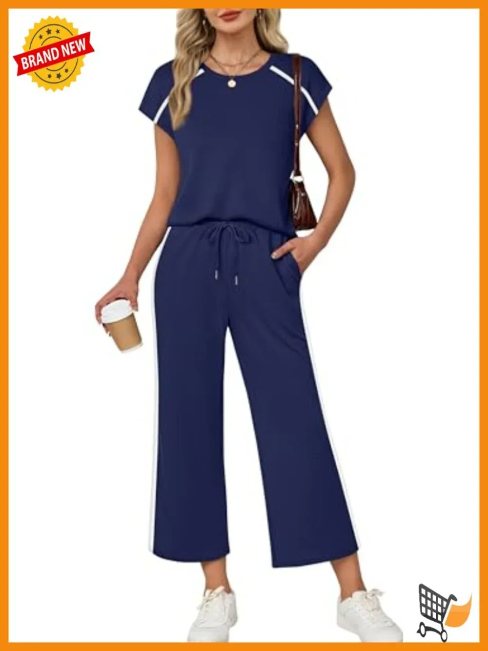 Cap Sleeve Top & Wide Leg Pants 2 Piece Set Travel Outfits
